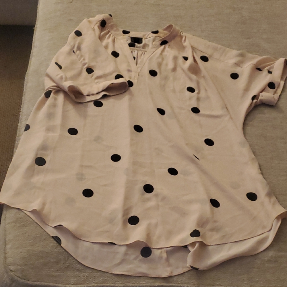Worthington Cream Polka Dot Blouse